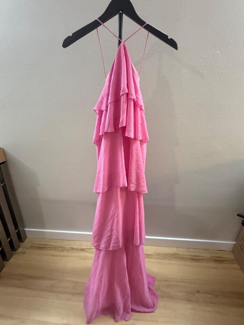 Soly Hux Pink Tiered Halter Maxi Dress XXL - 1543